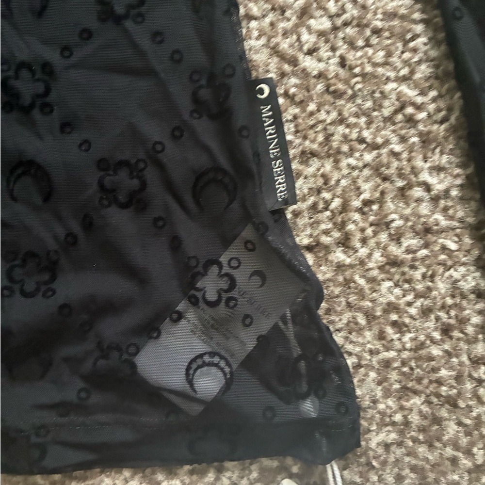 Marine Serre Black Sheer Textured Top and Tights - Picture 6 of 9